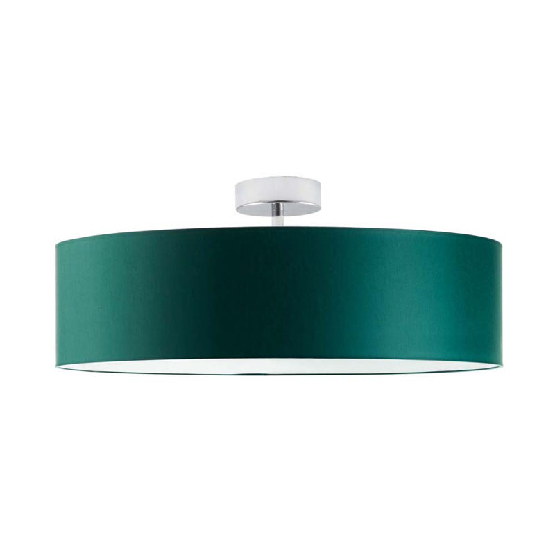 Audriona Semi Flush Mount, Bottle Green, 30cm H x 50cm W x 50cm D, Chrome