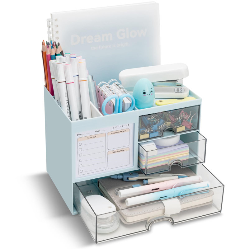 Bavani Plastic Desk Organiser, Blue