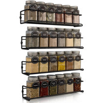 Spice Rack Shelves Black - EthnicaDesigns