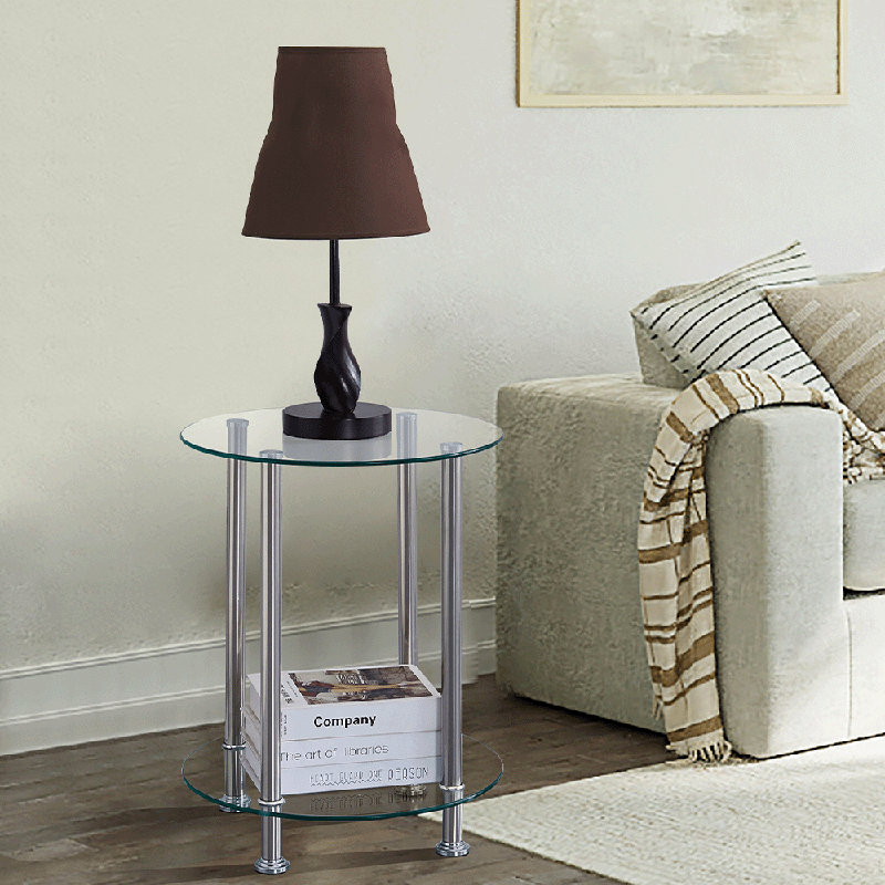 Strahil End Table, Silver
