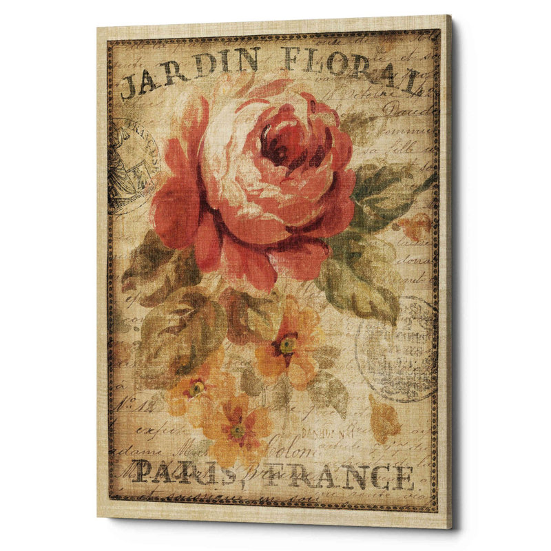 «Parisian Flowers II» par Danhui Nai, art mural sur toile, H 34 po x l 26 po x P 1,5 po