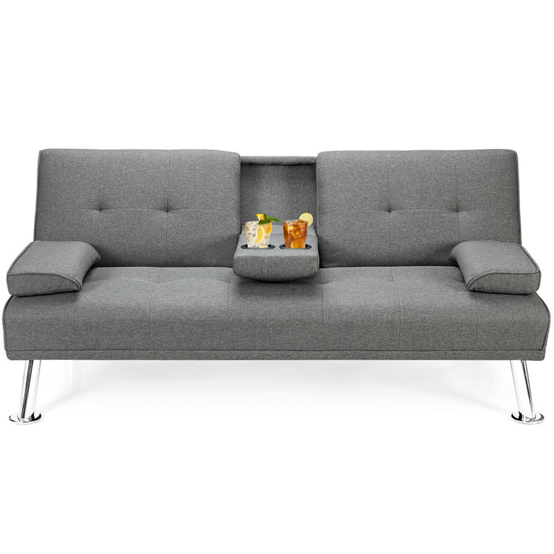 Rech Upholstered 66'' Sleeper Sofa, Light Gray Linen Blend