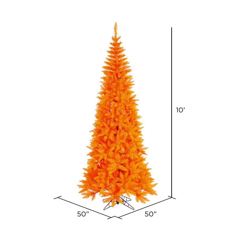 Orange Fir Artificial Fir Christmas Tree, 10' H x 50" W