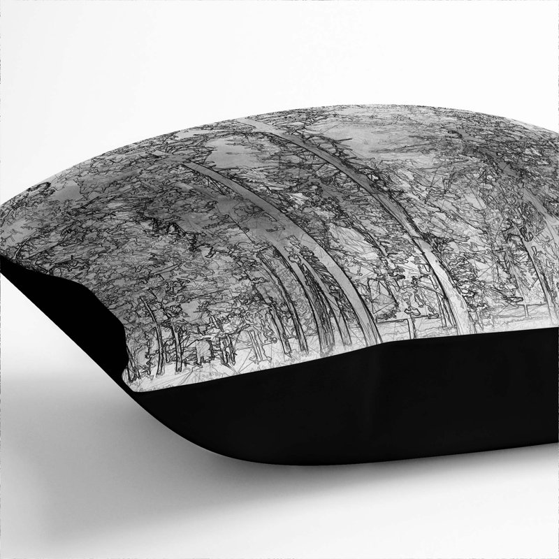 Montana Forest Cushion with Filling, 55cm H x 55cm W x 20cm D, Black
