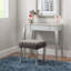 Ensemble de coiffeuse avec miroir et tabouret rembourré assorti Daughtry