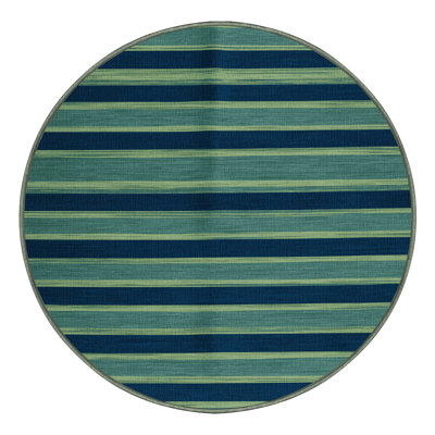 Machine Washable Horizontal Stripes Green Area Rug