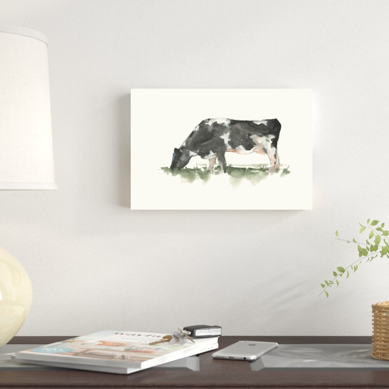«Grazing Farm Animal II» par Ethan Harper - peinture sur toile tendue, H 8 po x l 12 po