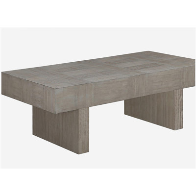 Meuble de salon 1 pièce de style moderne brun et gris avec plateau rectangulaire en bois
