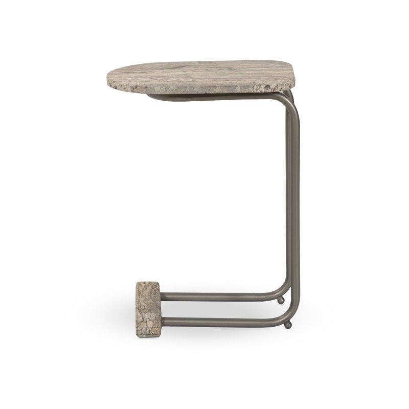 Pixie End Table-Grey Stripe Travertine