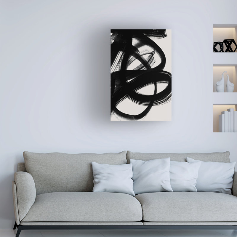 Art abstrait sur toile 5 coups de pinceau, joeike bohmer, H 24 po x l 16 po x P 2 po