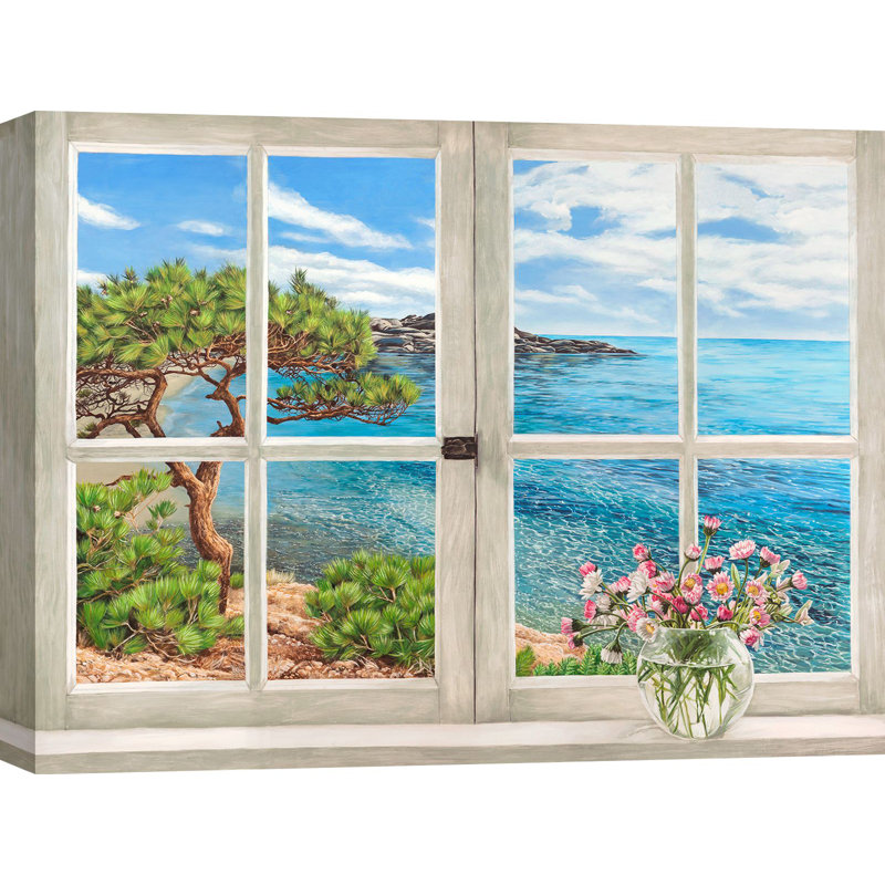 Window On The Mediterranean Bay by Remy Dellal - Wrapped Canvas Art Prints, 60cm H x 80cm W x 4cm D