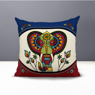 Indra Elephant Reversible Indoor/Outdoor Pillow