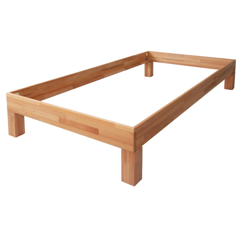 Kalida Jana Solid Wood Bed in Beech, European Single (90 x 200cm)