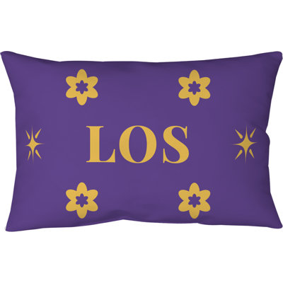 LA Gold Purple Gold Spun Polyester Blown & Closed Pillow 20 inch x 14 inch