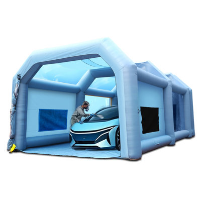 Inflatable Paint Booth, 33X20x13ft Inflatable Spray Booth, High Powerful 950W+1100W Blowers Spray Booth Tent, Car Paint Tent Air Filter System For Car Parking Tent Workstation Motorcycle Garage
