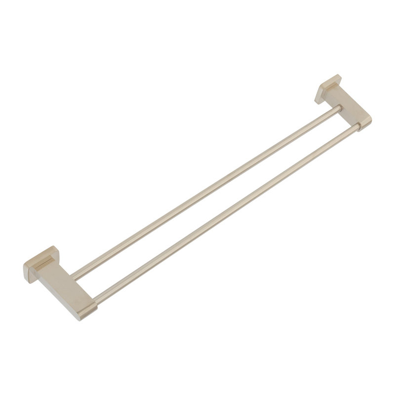 Eleganza 2 Double Wall Mounted Towel Bar, Brushed Nickel