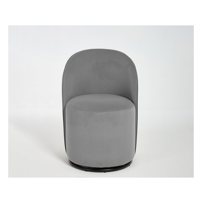Fauteuil demi-tonneau en velours, Gris foncé