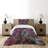 Ambesonne Marble Print Bedspread Psychedelic Cloudy Charcoal Grey Magenta