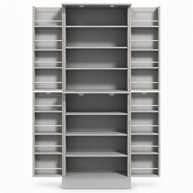 Armoire de cuisine et salle à manger autoportante de style campagnard moderne, avec étagères réglables et rangement dissimulé, dotée de porte-étagères, idéale pour les cuisines et les salles à manger.