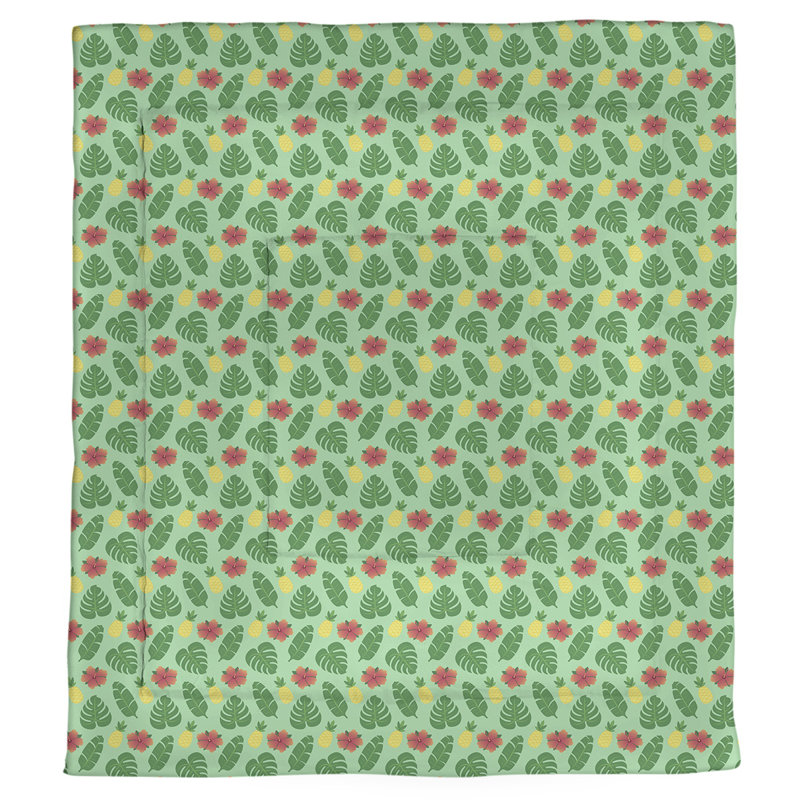 Édredon simple réversible Katelyn Elizabeth, Édredon grand, Vert / vert / rouge
