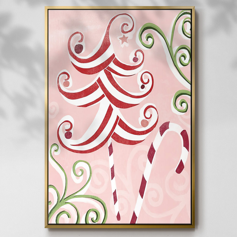 «Candy Cane Holiday I», reproduction sur toile, H 41 po x l 27 po x P 1,5 po, Or