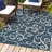 Maribel Traditional Classic All-Over Scroll Navy/Cream Indoor/Outdoor Rug-1019235295