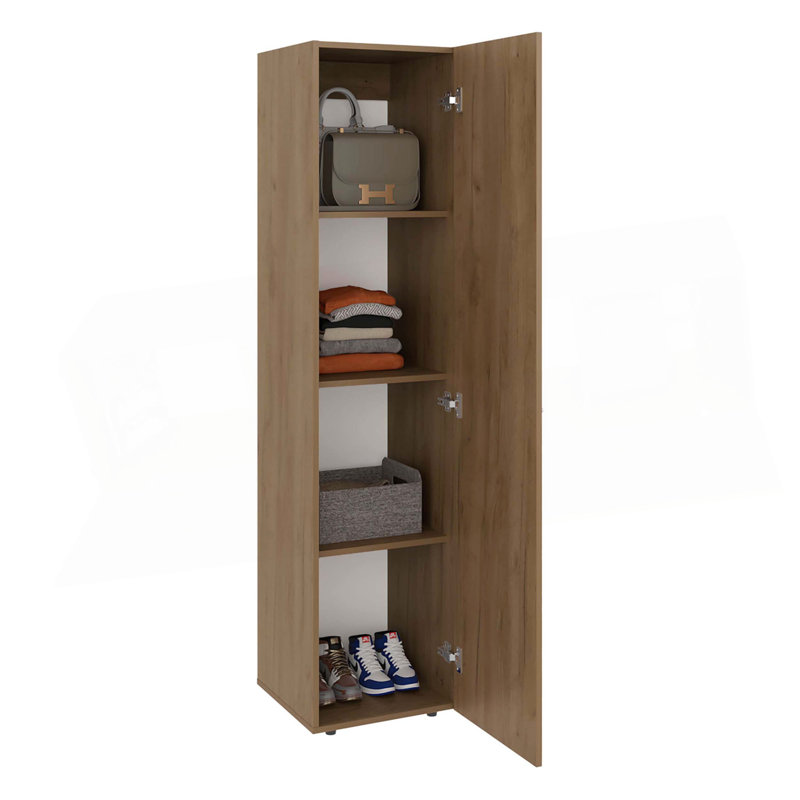Armoire de rangement 4 tablettes, Chêne
