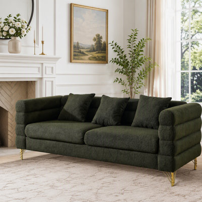 Sectional Sofa, Living Room Comfort Fabric Sectional Sofa-Deep Seating Sectional Sofa
