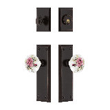 Nostalgic Warehouse New York Entry Set with White Rose Porcelain Knob
