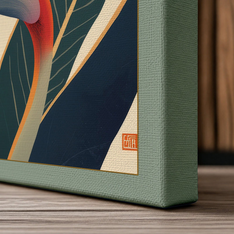 Bird of Paradise Botanical - Wrapped Canvas, 24x16 - 61.0 x 40.6 cm, Sage Border