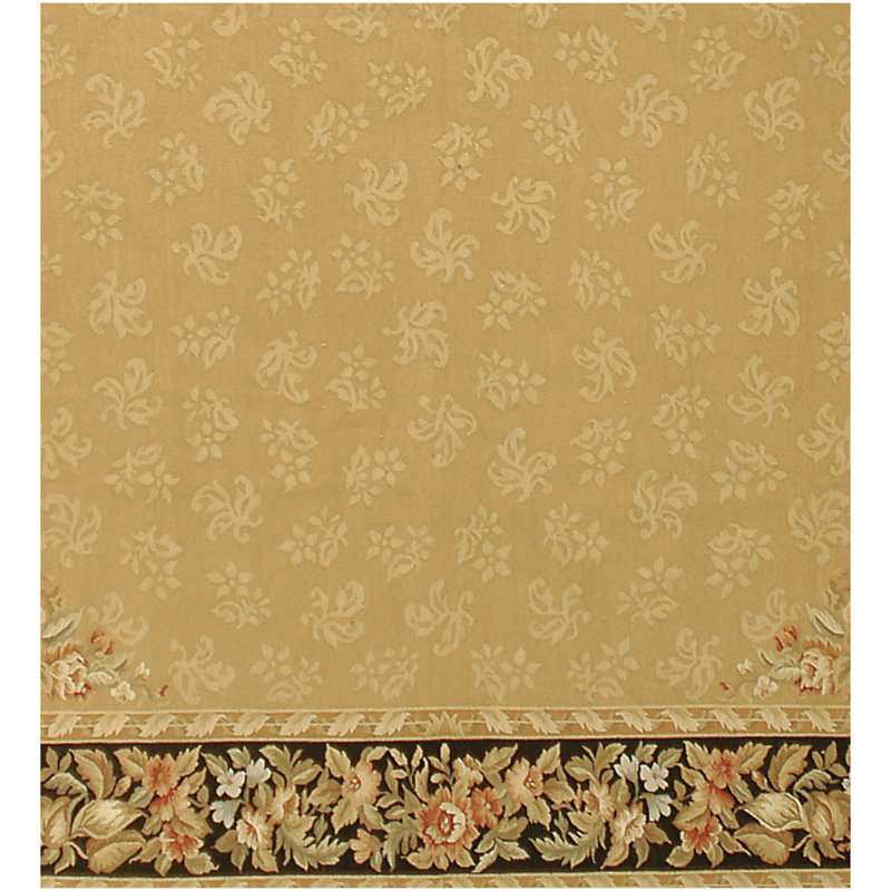 Wool Floral Area Rug, Square 8'