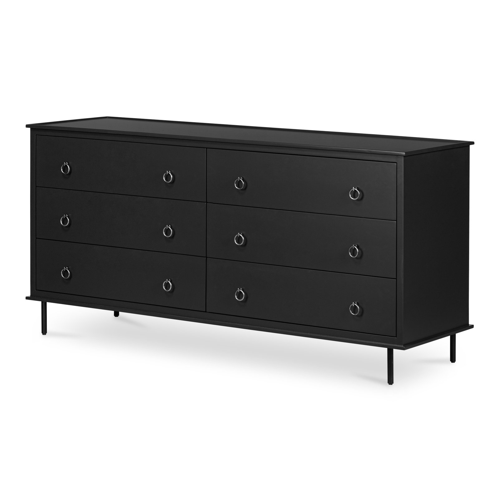 63" Acacia Double Dresser, Black