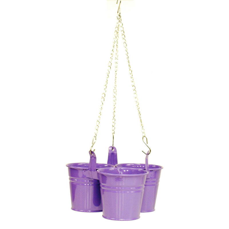 Pot à fleurs en acier galvanisé Khinvasara, H 6 po x l 11,5 po x P 11,5 po, Rouge
