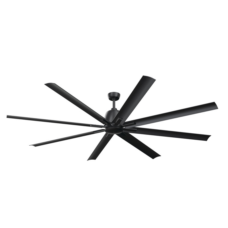 Ventilateur de plafond 84 pales 84 pouces noir satiné avec pales noir Breda, Noir satiné, 84"