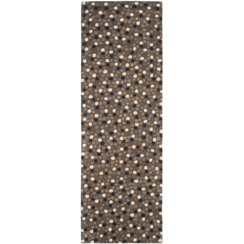 Kurland Soho Hand Tufted Wool/Viscose Abstract Rug in Brown, Runner 2'6" x 6'