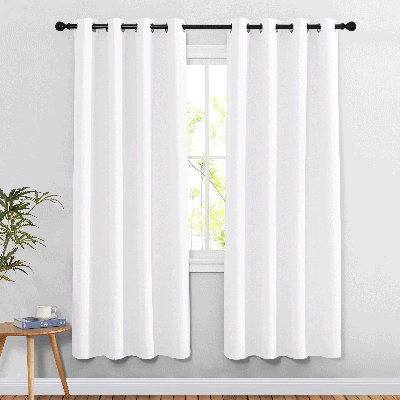 Bedroom Room Darkening Curtains Triple Weave Microfiber Grommet Top Thermal Insulated Solid Room Darkening Panels/Drapes for Living Room