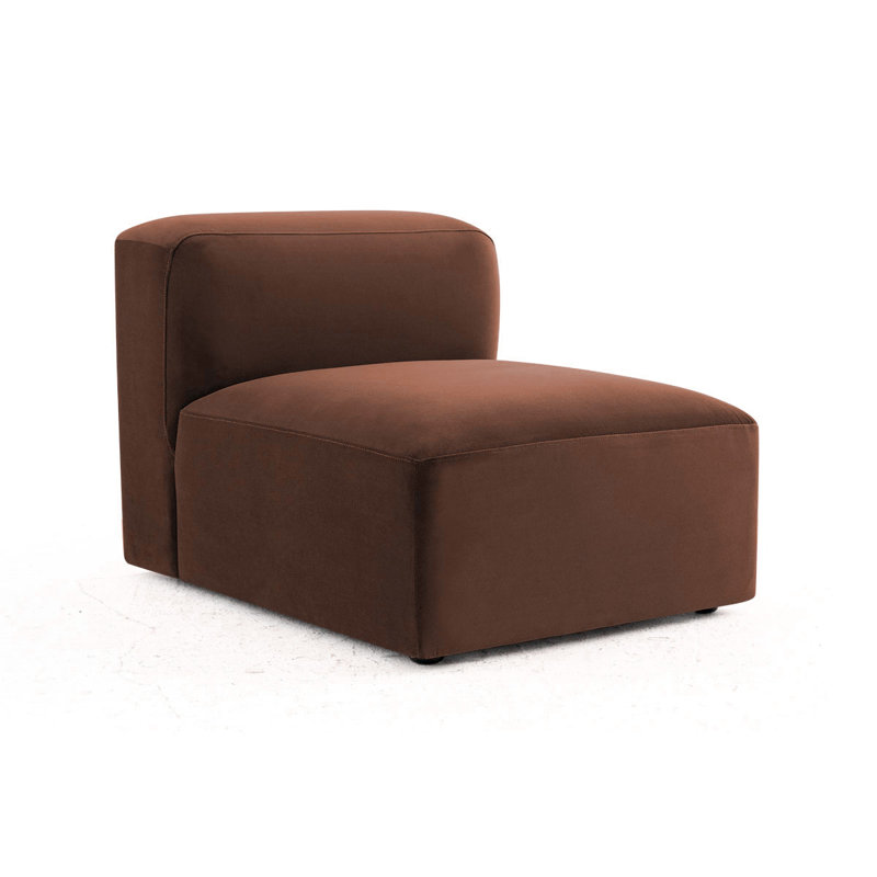 Canapé modulaire 3 places en velours modulaire Performance, siège profond 3 pièces, Sierra Reddish Brown Velvet