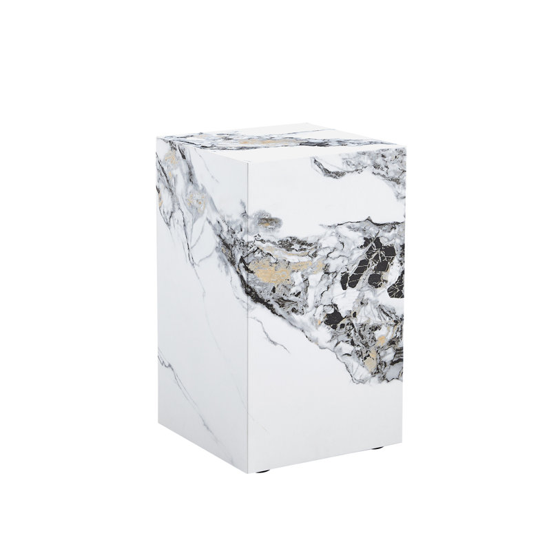 Table de bout cubique Modern, Blanc/Noir
