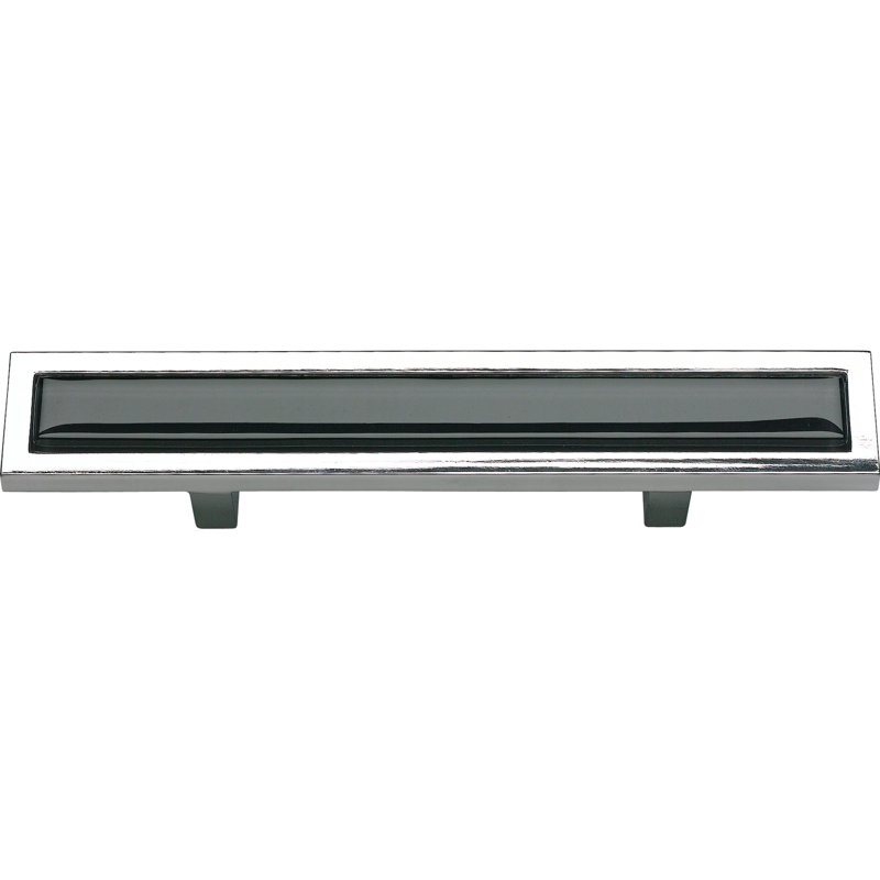 Spa 3" Center to Center Bar Pull, Polished Chrome/Black