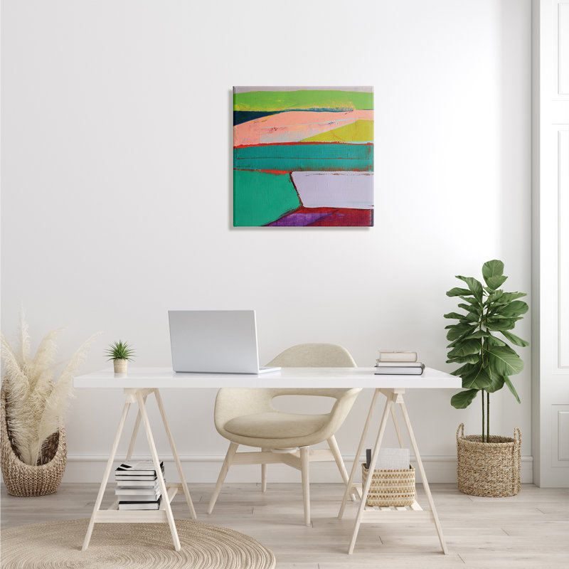 Radiant abstrait - peinture sur toile, H 24 po x l 24 po x P 1,5 po, Toile tendue