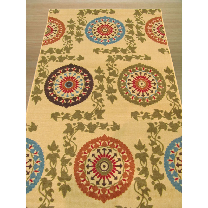 Tapis ivoire Mandana, Tapis de couloir 2 pi 7 po x 9 pi 1 po