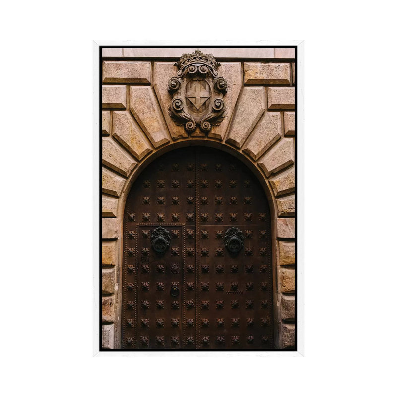 Barcelona Doors by Bethany Young - Print on Canvas, White Framed, 101.6cm H x 66.04cm W x 3.81cm D