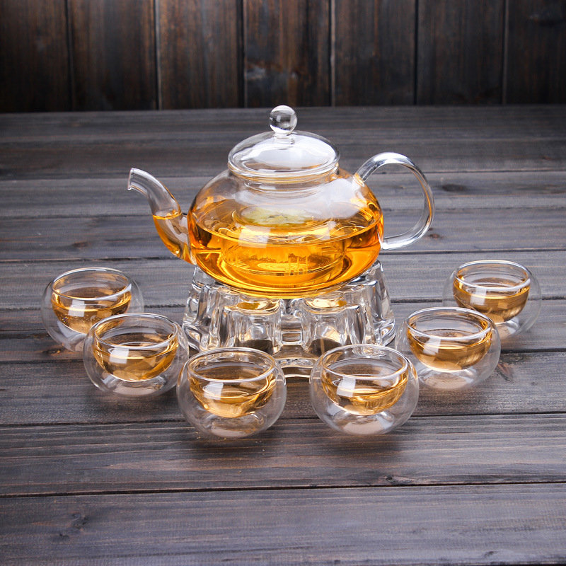 Service à thé en verre résistant à la température Borosilicate