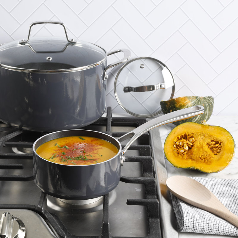 10-Piece Grey Nonstick Aluminum Enamel Cookware Set