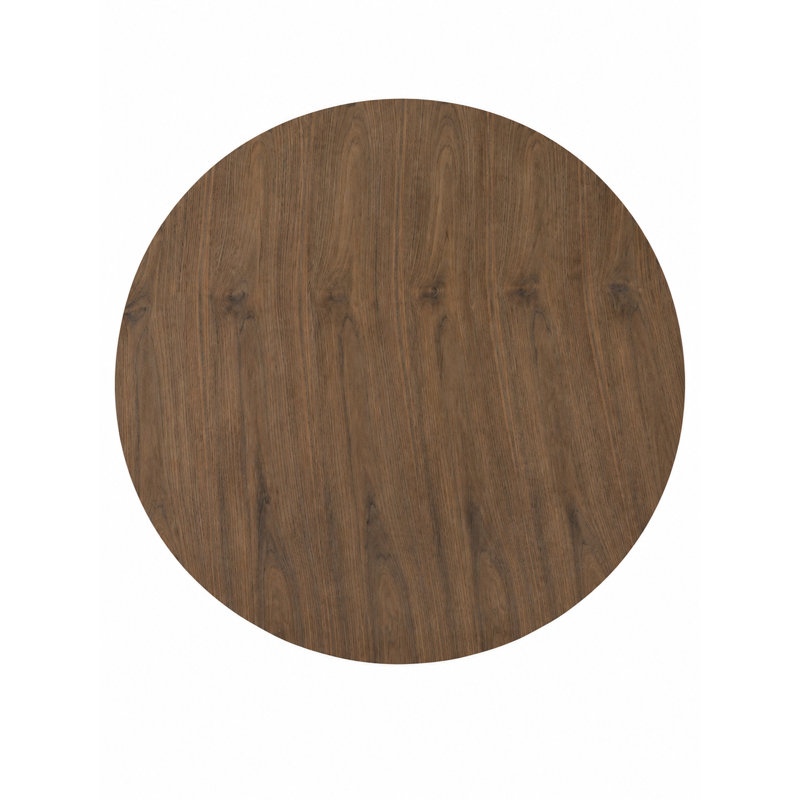 Table de salle à manger ronde en bois et métal Pangea Home, Argent argent, Noyer