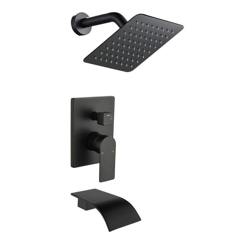 Ensemble de robinet de baignoire et robinet de douche en nickel brossé avec bec de baignoire et ensemble de garniture de robinet de douche Système de douche