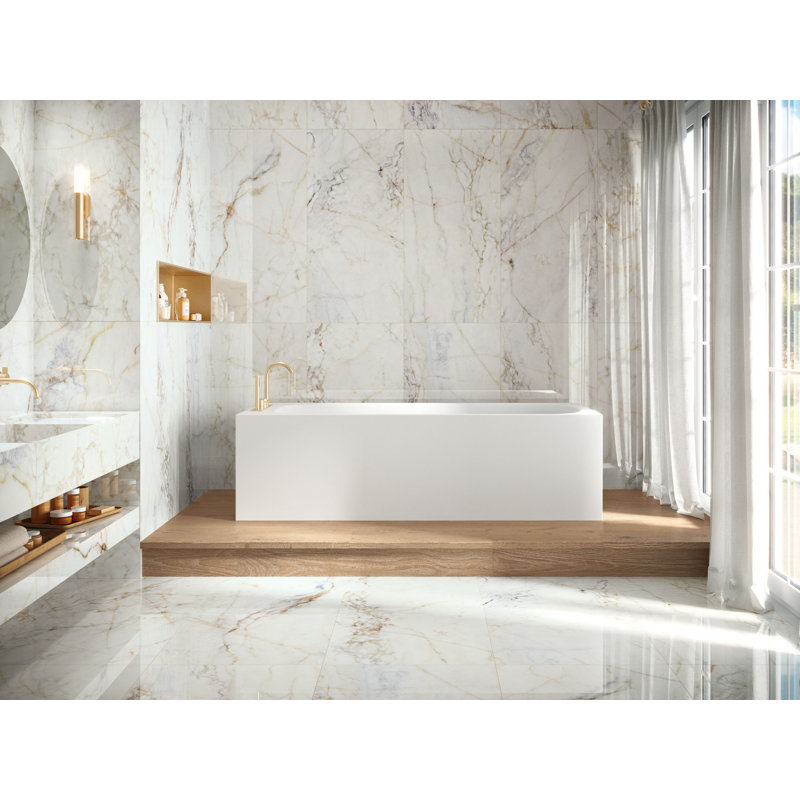 Venataro 24x48 Polished Natural Stone/ Marble Large Format Porcelain Floor and Wall Tile, Amoria, Marble Look