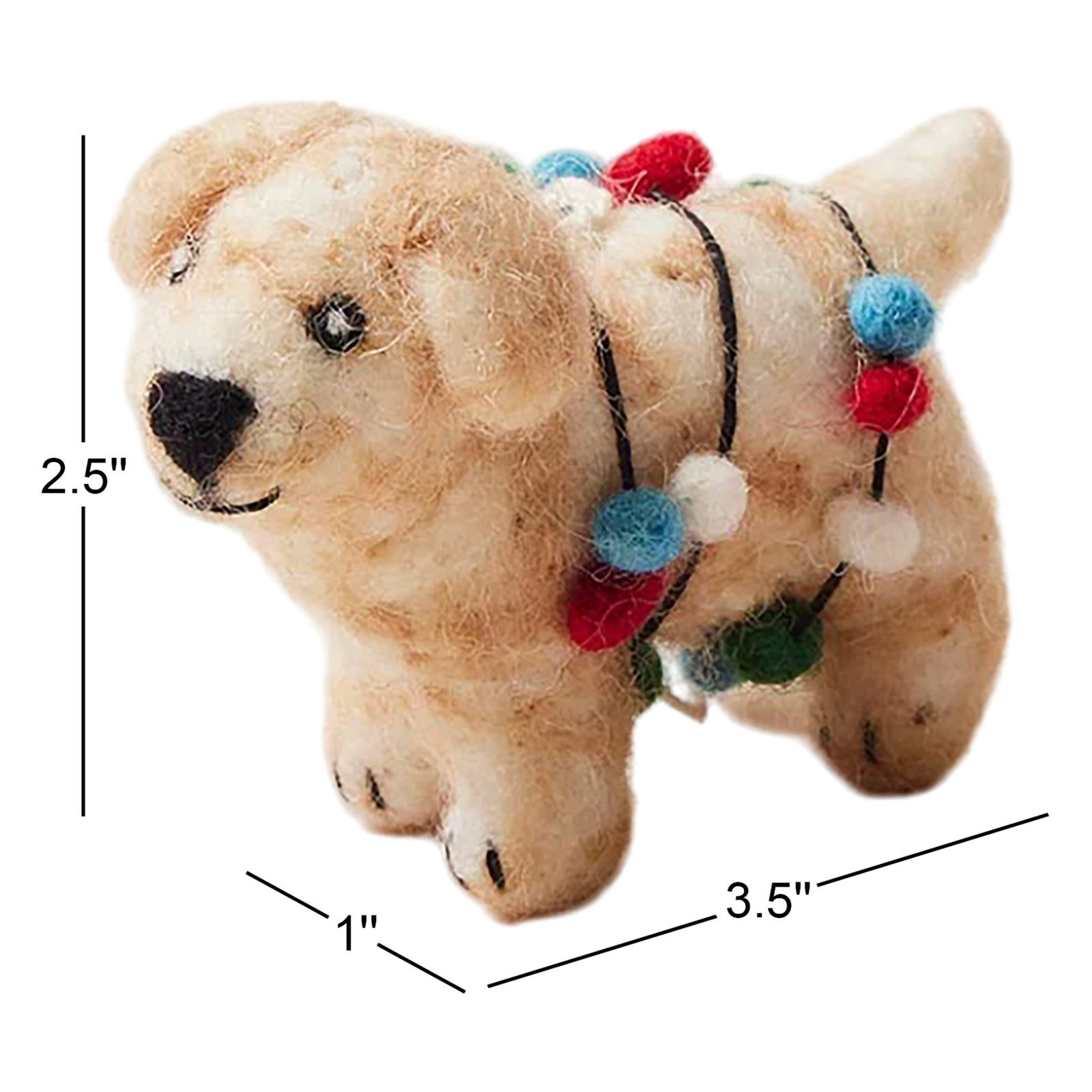Felted Festive Pup Ornament - Buddy