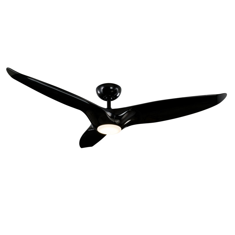 Morpheus III 60" 3 - Blade Outdoor/Indoor Smart Standard Ceiling Fan with Wall Control and LED Light Kit Included, Works With Alexa and iOS or Android App