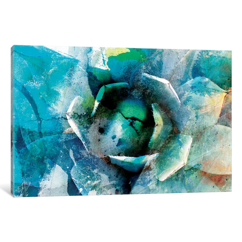 « agave abstract i », reproduction d’impression sur toile tendue, H 24 po x l 32 po x P 1 po, Papier d'art encadré noir